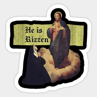 He Is Rizzen Jesus Prayer Christian Bible Faith Sticker